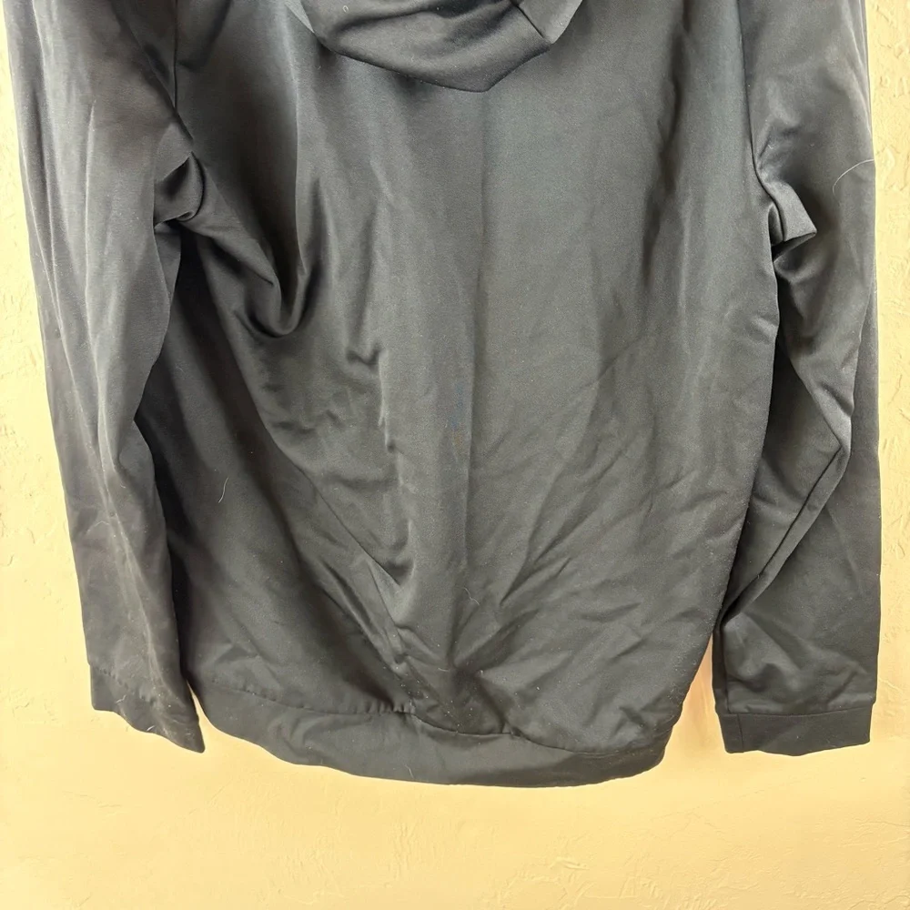 Nike Men's Black Zip-up Hoodie Jacket Dri-Fit Gray Logo Size Large